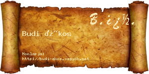 Budi Ákos névjegykártya